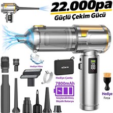 EZERE Nanovac 150W 22000pa Güçlü Portatif Vakumlu Kablosuz Üflemeli Mini Araç İçi Süpürge