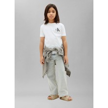 Calvin Klein Beyaz Kız Çocuk T-Shirt LV1CKTJA16YAF-CK Erkek Çocukt-Shirt