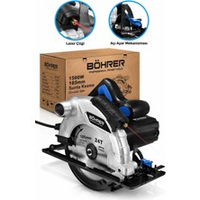 Böhrer BA011515 1500W 185 mm Daire Testere Lazer Çizgili Ahşap Mdf Sunta Kesme Makinesi Açılı Kesim