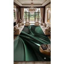 Elmas Dizayn Luxury Bambu Organik Pamuk Dokulu Deluxe Pufy Halı Bambu Kumaş Pamuk Kaymaz Taban 4mm Süngerli Premium Solmaz Baskı Leke Tutmaz Yıkanabilir Salon Oturma Odası Yatak Odası Halısı Modern