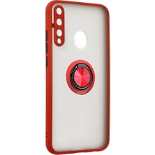 Stylmenplus Huawei P40 Lite E Montreal Yüzüklü Silikon Kapak - Kırmızı