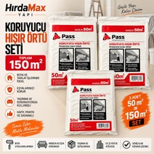 Pass 150 M² Koruyucu Hışır Örtü Seti 3 Adet 50 M² Boya Tadilat Koruma Örtüsü