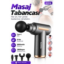 Auhma AMG6 Masaj Tabancası – 6 Kademeli Derin Doku Masajı Yüksek Tork Motor ile Etkili Performans