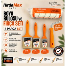 İstanbul Fırça Parça Boya Rulosu ve Kestirme Fırça Seti 25 cm Rulo No 2 3 4