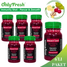 Only Fresh 100% Cold-Pressed Pancar & Zencefil Shot 6'lı Paket Bağışıklık Desteği Içecek 80 ml