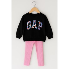 Ay Kids Çiçek Baskılı Taytlı Kız Çocuk Takım 1639-1