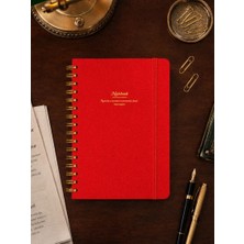 Victoria's Journals Canvas Sert Kapak Spiralli Defter A5 100GR 160 Sayfa Noktalı Pembe