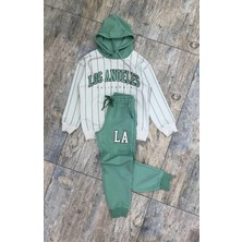 Ay Kids Erkek Çocuk 2 Iplik Baskılı Kapüşonlu Sweatshirt ve Eşofman Altı 2’li Takım 7489-Y