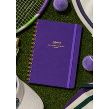 Victoria's Journals Canvas Sert Kapak Spiralli Defter A5 100GR 160 Sayfa Noktalı Mor