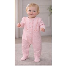 Ay Kids Aykidsclup Kız Bebek  Tulum Dantelli Fırfır Detaylı Çıtçıtlı Uzun Kollu TULUM-13758-