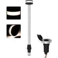 Labarka LED Krom Bayrak Direği Soketli 12V 60 cm