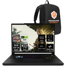 MSI Msı Raıder A16 Hx Amd Ryzen 9 8940HX Rtx 5080 16GB 175W 128GB Ram 2tb SSD 16" Wqxga (2560X1600) 240Hz Freedos B8WI-008TRPN358 Taşınabilir Bilgisayar + Per4 Çanta