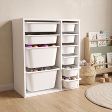 Just Home Small Duo 10 Sepetli Oyuncak Dolabı - Beyaz