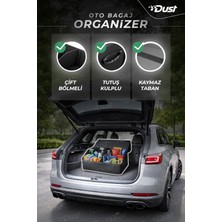 Dust Araba Bagaj Çantası – 60X30X30CM Oto Bagaj Organizer Kapaklı Cırtlı Düzenleyici
