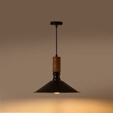 Masifora silindir Model Metal Başlıklı Sarkıt Avize - Siyah - 5X15 cm