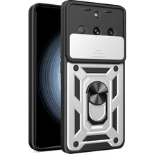 Decostyle Realme 11 Pro Kılıf Pars Lens Yüzüklü Silikon - Gümüş