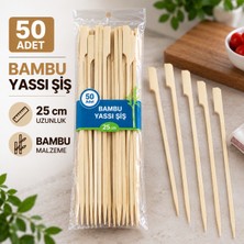 Yassı Çöp Şiş 25 cm 50 Adet – Bambu Şiş