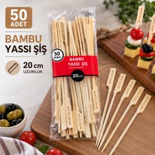 Yassı Çöp Şiş 20 cm 50 Adet – Bambu Şiş
