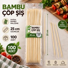 Çöp Şiş 25 cm 100 Adet – Bambu Çöp Şiş