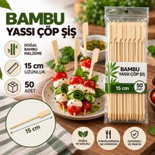 Yassı Çöp Şiş 15 cm 50 Adet – Bambu Şiş