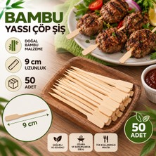 Yassı Çöp Şiş 9 cm 50 Adet – Bambu Şiş