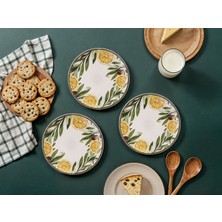 Rani Mobilya Rani Home Tatlı Tabağı Seti Hermia Sarı - Beyaz - Yeşil FE-6774