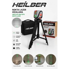 Heilber BA011528 Yeşil Nokta Lazer Hizalama Cihazı Otomatik Terazili Şaküllü Lazer USB Şarjlı Taşıma Çantalı
