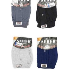Yıldızı 6 Lı Paket Seher Yıldızı Pamuklu Penye Düğmeli Erkek Boxer 0008