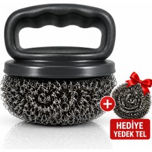 Beylini 20GR Tutma Saplı Bulaşık Teli Ergonomik Saplı Paslanmaz Çelik Ovma Teli Yedek Tel Hediyeli
