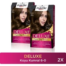 Palette Deluxe Saç Boyası 6-0 Koyu Kumral Krem Formda Yüksek Performanslı 2 Adet