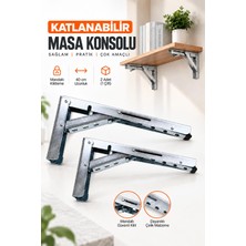 Nzb 2 Adet Katlanır Masa Konsol Ayağı Çinko 40 cm Metal Raf Tezgah Masa Destek Aparatı Dayanıklı