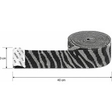 Efeaks Kristal Zebra Desen Taşlı Kendinden Yapışkanlı Şerit 40X3 cm Telefon, Bardak, Çerçeve, Ev ve Hobi Dekoru