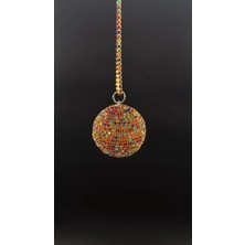 Efeaks Mix Taşlı Disco Topu Dikiz Aynası Süsü 5 cm Işıltılı Gösterişli Ayna Süsü