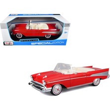 1:18 Ölçek Maisto 1957 Chevrolet Bel Air Convertible Diecast Metal Minyatür Model Araba 25CM