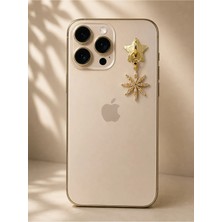 Efeaks Kristal Yıldız Telefon Charm – Gold Taşlı Telefon Arkası Aksesuarı