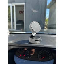Efeaks Kadınlara Özel Gümüş Taşlı Araç Telefon Tutacağı Oto Telefon Tutucu Şık Dekoratif Telefon Standı