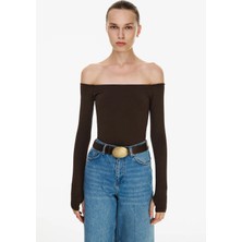 Vatkalı Kayık Yaka Bodysuit