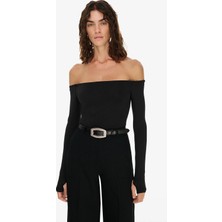 Vatkalı Kayık Yaka Bodysuit