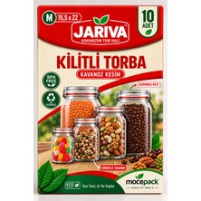 Jarıva Kavanoz Formlu Kilitli Gıda Saklama Kabı M 15,5 x 22 cm - 10 Adet