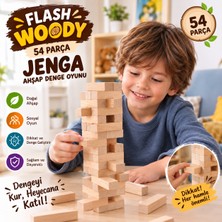 Woody 54 Parça Jenga Ahşap Denge Oyunu – Denge ve Strateji Oyunu