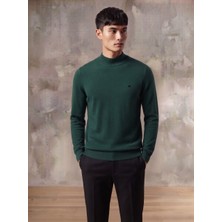 Wkm Erkek Regular Fit Yarım Balıkçı Nakışlı Triko Kazak