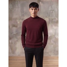 Wkm Erkek Regular Fit Yarım Balıkçı Nakışlı Triko Kazak