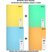 Mynote Text Pastel Defter A4 40+60+80+100 Yaprak Çizgili 4 Adet