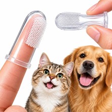 Jetfast Kedi Köpek Parmak Diş Fırçası Kolay Kullanımlı Evcil Hayvan Diş Bakım Fırçası