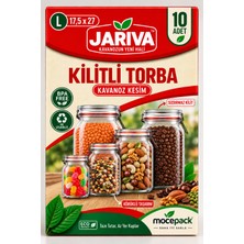 Jarıva Kavanoz Formlu Kilitli Gıda Saklama Kabı L 17,5 x 27 cm - 10 Adet
