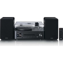 Lenco MC-760BK - Pikap ve Hoparlörlü Hi-Fi Stereo Sistem - Internet Radyosu, Dab+, Fm, Bluetooth®, Cd/mp3 Çalar - Siyah