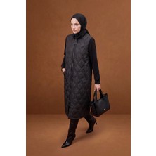 Armine Trend Kolları Krep Kumaş Kapitone Mont