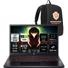 Acer Nitro V 15 Intel Core I7 13620H Rtx 4050 6gb 75W 8gb Ram 4tb SSD 15.6" Full Hd (1920X1080) 165Hz Freedos NH.QUAEY.002P305 Gaming Laptop + Per4 Çanta
