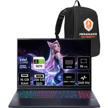 Acer Predator Helios Neo 16S Aı Intel Core Ultra 7 255HX Rtx 5070 8gb 115W 16GB Ram 256GB SSD 16" OLED Wqxga (2560X1600) 240Hz Freedos NH.QZFEY.001P307 Gaming Laptop + Per4 Çanta