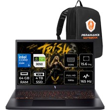 Acer Nitro V 15 Intel Core 5 210H Rtx 3050 6gb 65W 64GB Ram 4tb SSD 15.6" Full Hd (1920X1080) 165Hz Freedos NH.QUBEY.001P341 Gaming Laptop + Per4 Çanta